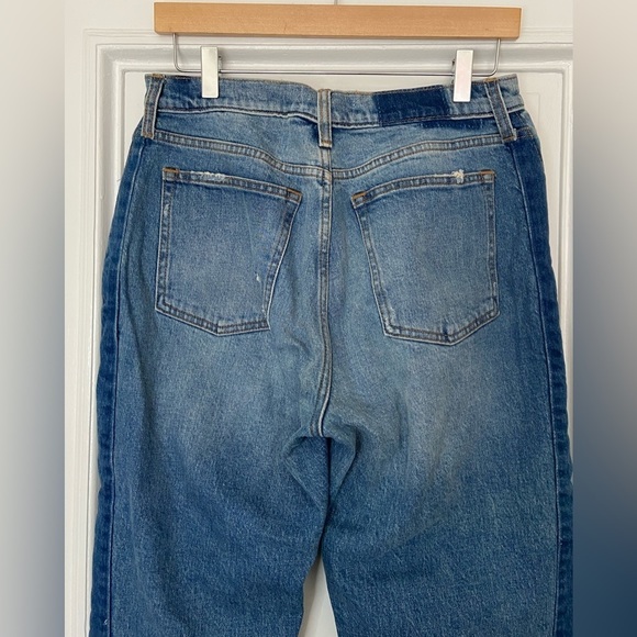 Abercrombie & Fitch The Mom Fit Jeans High Rise Two Tone Distressed 31 / 12 R - Picture 9 of 12